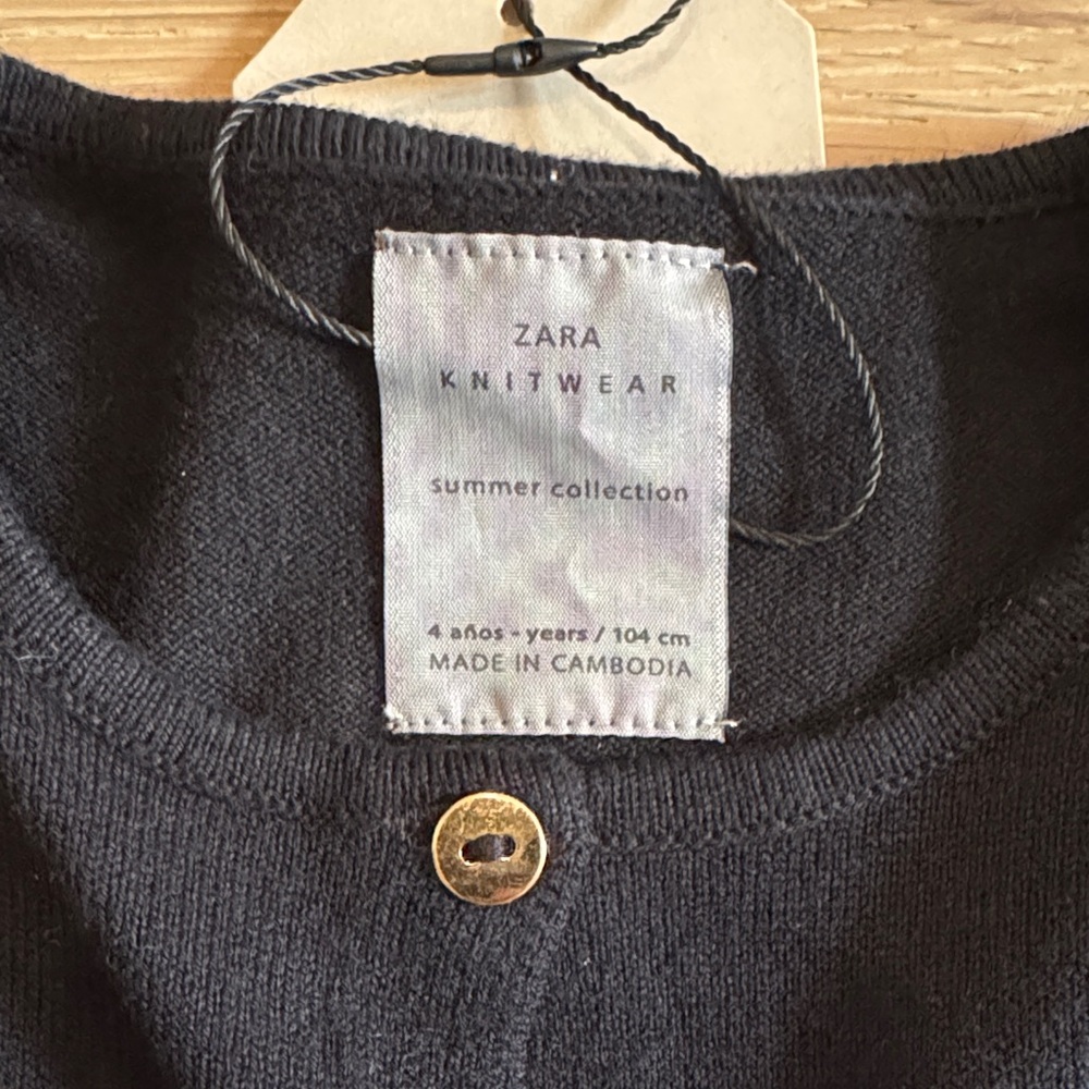 Zara Black Cardigan with Gold Buttons - Picture 2 of 2